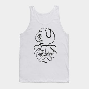 Abstract Line Pug Tank Top